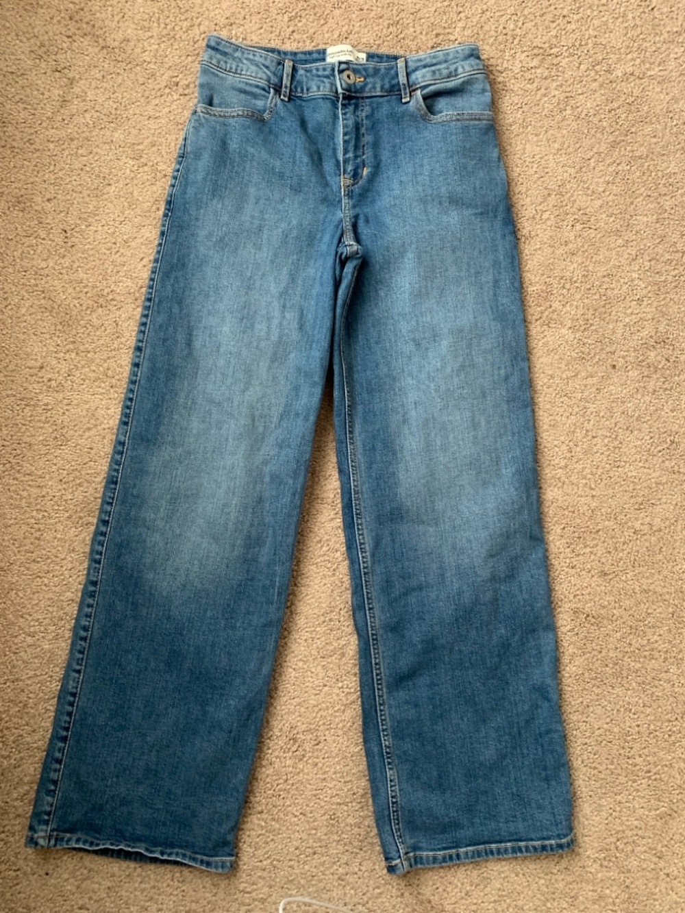 abercrombie kids Wide-Leg Jeans in Medium Blue Wash Size 15/16 - Picture 3 of 6